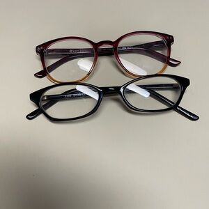 Stylish Red and Black Readers 1.25 Eyeglasses Set